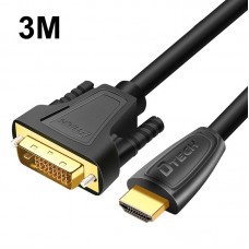 DTECH HDMI To DVI Conversion Line I24 1 Two  Way Conversion Computer Projector HD Line  Length  3m